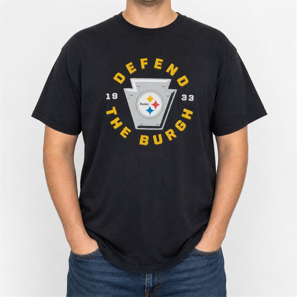 Fanatics Pittsburgh Steelers T-Shirt Men 2XL Black Defend The Burgh Short Sleeve